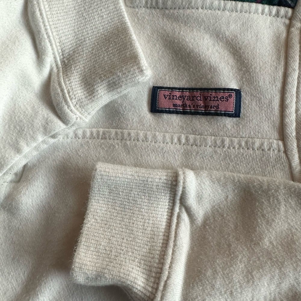 VINEYARD VINES 🐳 Ladies White with Plaid Yoke All Cotton Shep Shirt - Sz XXS - Picture 7 of 16